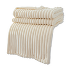 Throw Blanket Soft Ribbed Fleece All-Season Machine-Washable