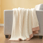 Throw Blanket Soft Ribbed Knit Lightweight & Machine Washable