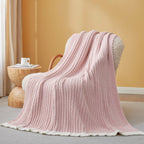 Throw Blanket Soft Ribbed Knit Lightweight & Machine Washable