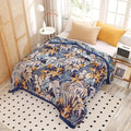 Throw Blanket Tropical Palm Jacquard Plush Microfiber Machine Washable