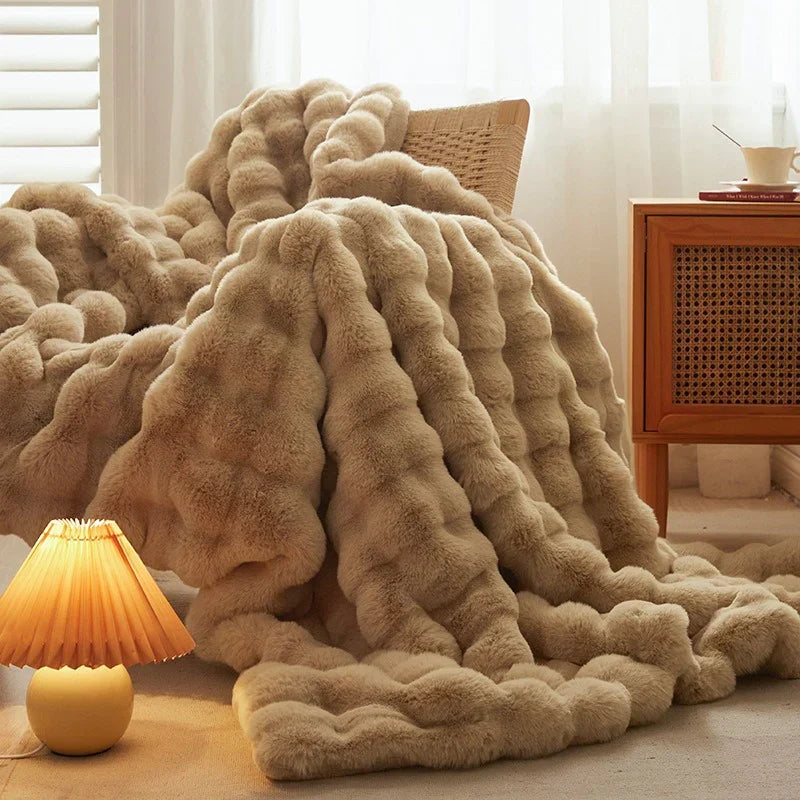 Throw Blanket Ultra-Soft Faux Fur Large 63 x 79