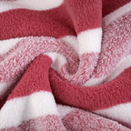 Throw Blanket Ultra-Soft Microfiber Striped Knit Machine Washable