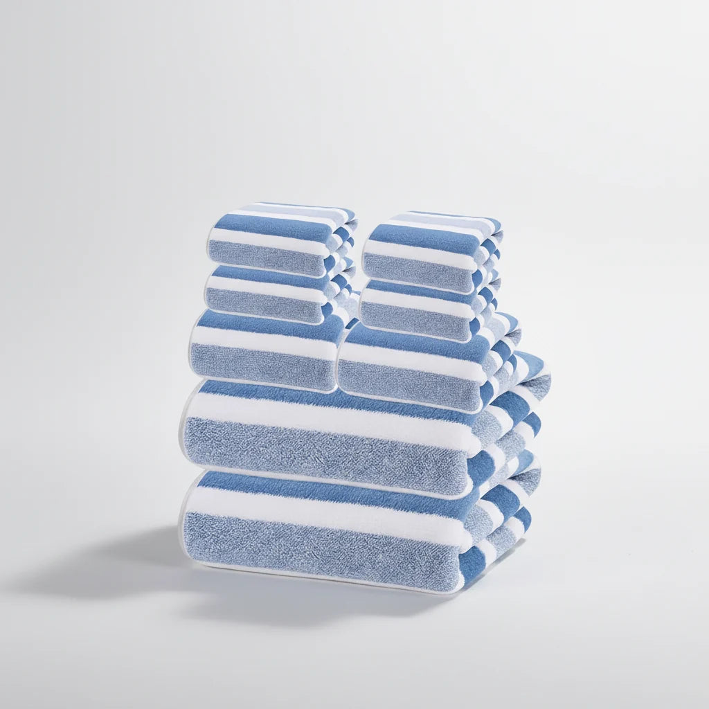 Throw Blanket Ultra-Soft Microfiber Striped Knit Machine Washable