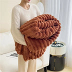 Throw Blanket Ultra-Soft Rabbit Plush 180 x 200 cm