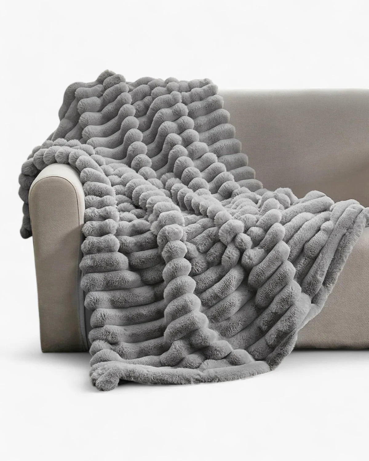 Throw Blanket Velvet-Soft Striped Lightweight Easy Care