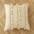 Throw Pillow Braided Cotton Tassel & Pom-Pom Trim