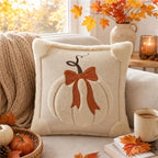 Throw Pillow Cover Chenille Tufted Pumpkin Removable Zipper