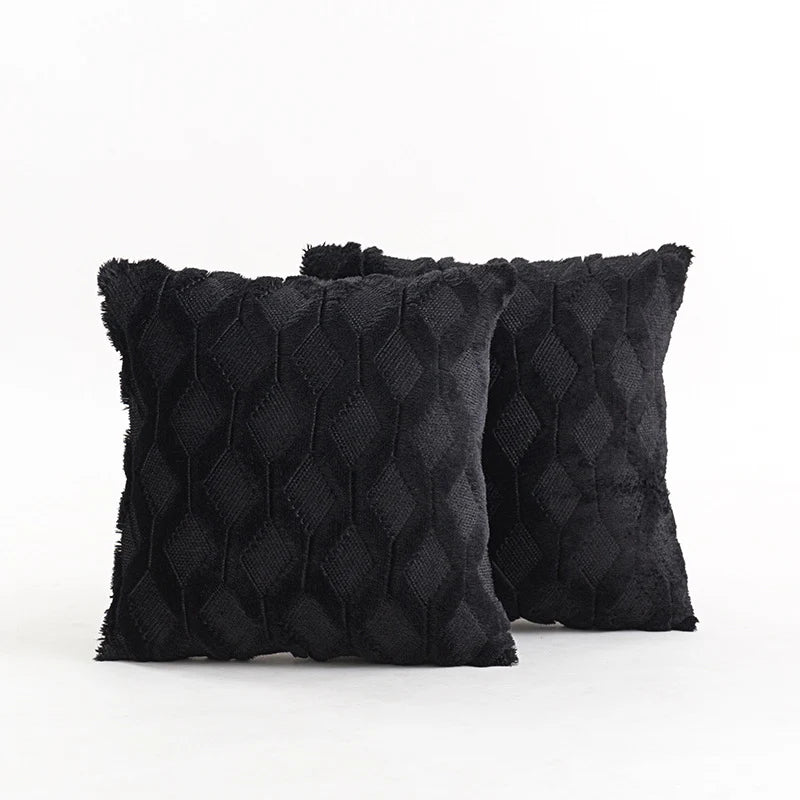 Throw Pillow Cover Diamond Tufted Chenille Concealed Zipper