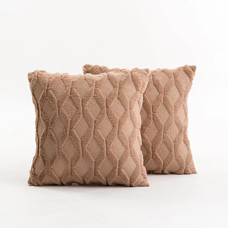 Throw Pillow Cover Diamond Tufted Chenille Concealed Zipper
