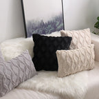 Throw Pillow Cover Diamond Tufted Chenille Concealed Zipper