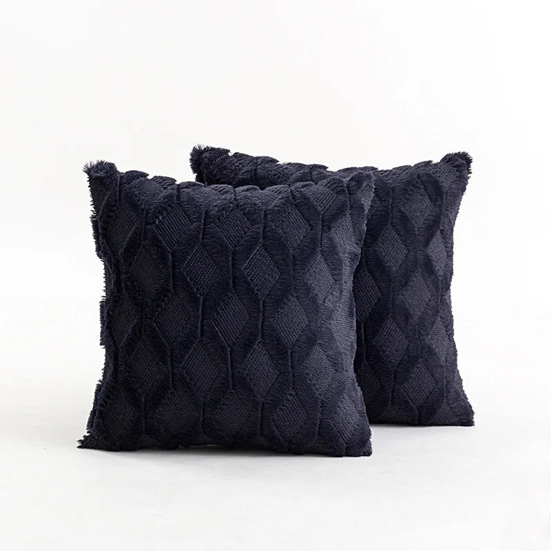 Throw Pillow Cover Diamond Tufted Chenille Concealed Zipper