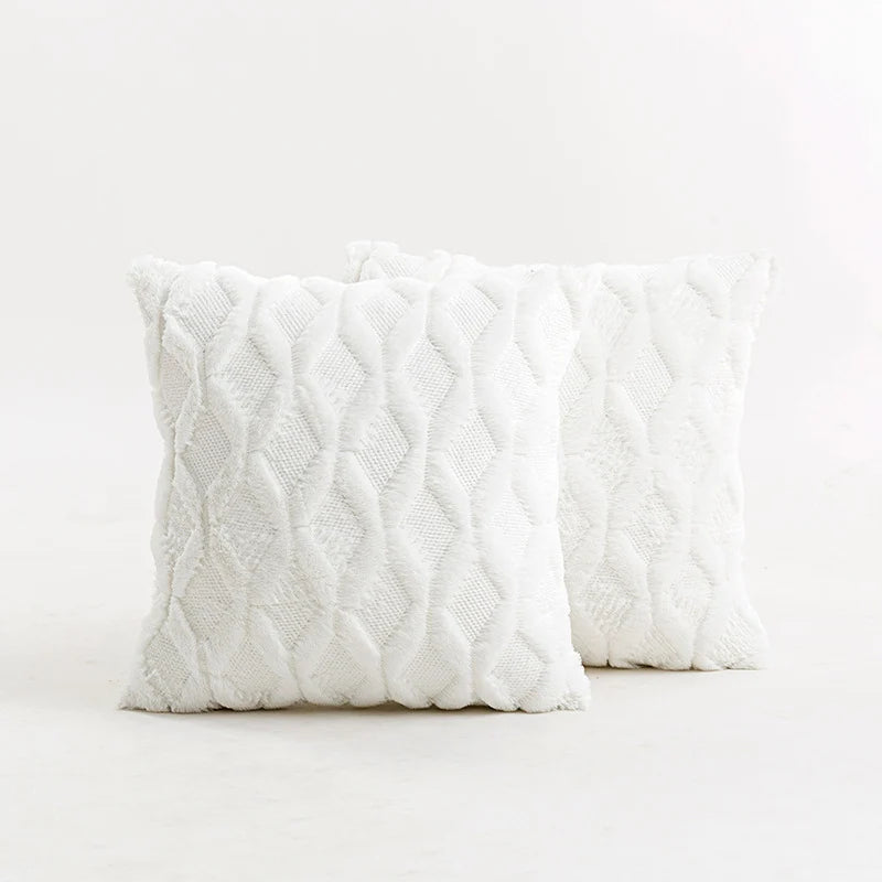 Throw Pillow Cover Diamond Tufted Chenille Concealed Zipper