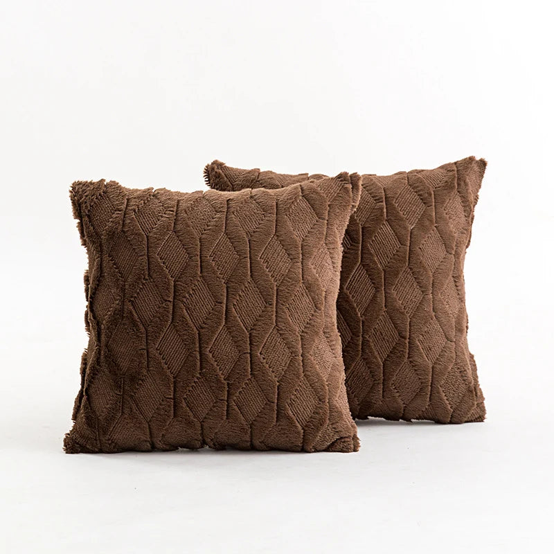 Throw Pillow Cover Diamond Tufted Chenille Concealed Zipper