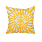 Throw Pillow Cover Embroidered Sunburst Cotton-Linen 18 Inch