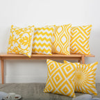 Throw Pillow Cover Embroidered Sunburst Cotton-Linen 18 Inch