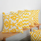 Throw Pillow Cover Embroidered Sunburst Cotton-Linen 18 Inch