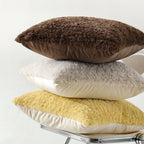 Throw Pillow Cover Faux Lambskin High-Pile Removable 18x18