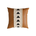Throw Pillow Cover Faux Leather Woven Stripe 18x18
