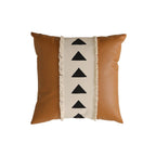 Throw Pillow Cover Faux Leather Woven Stripe 18x18