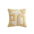 Throw Pillow Cover Hand-Tufted Geometric Natural Fabric Hidden Zipper