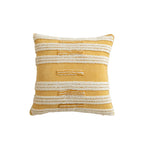 Throw Pillow Cover Hand-Tufted Geometric Natural Fabric Hidden Zipper