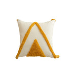 Throw Pillow Cover Hand-Tufted Geometric Natural Fabric Hidden Zipper