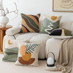 Throw Pillow Cover Hand-Tufted Loop-Pile Abstract Geometric Hidden Zipper