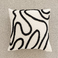 Throw Pillow Cover Hand-Tufted Squiggle Design Hidden Zipper