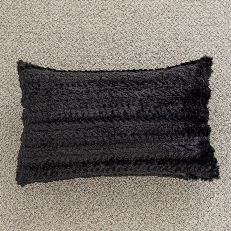 Throw Pillow Cover Hand-Tufted Squiggle Design Hidden Zipper