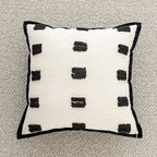 Throw Pillow Cover Hand-Tufted Squiggle Design Hidden Zipper