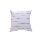Throw Pillow Cover Handwoven Cotton-Blend Embroidered Stripes