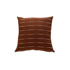 Throw Pillow Cover Handwoven Cotton-Blend Embroidered Stripes