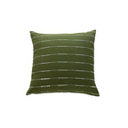 Throw Pillow Cover Handwoven Cotton-Blend Embroidered Stripes