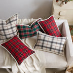 Throw Pillow Cover Plaid Brushed Flannel & Sherpa Trim