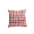 Throw Pillow Cover Plaid Woven Cotton Linen Hidden Zipper