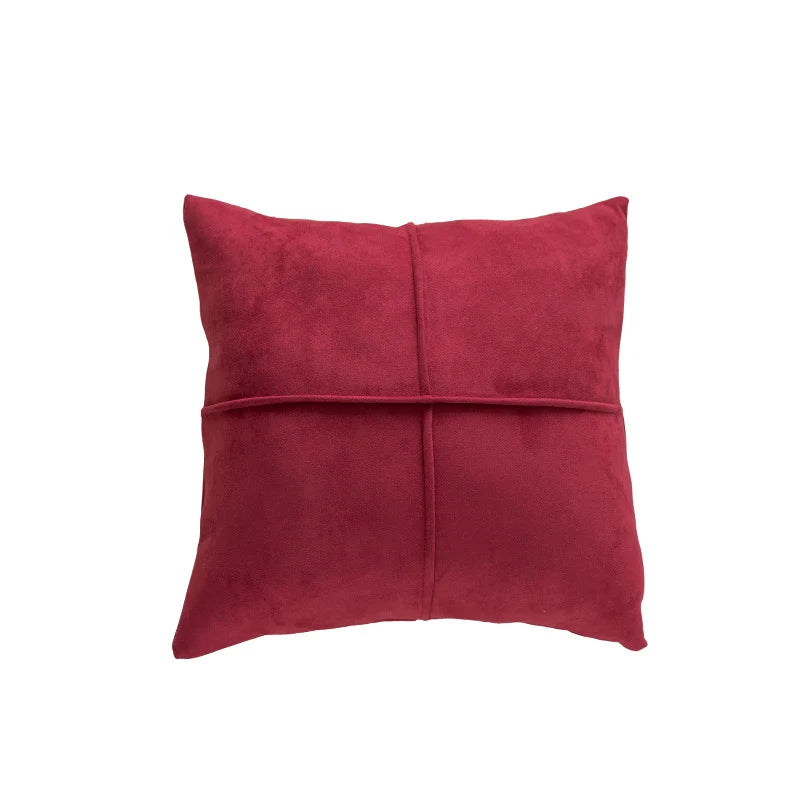 Throw Pillow Cover Plaid Woven Cotton Linen Hidden Zipper