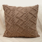 Throw Pillow Cover Plush Sherpa Geometric Tufting Hidden Zipper
