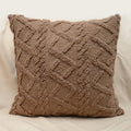Throw Pillow Cover Plush Sherpa Geometric Tufting Hidden Zipper