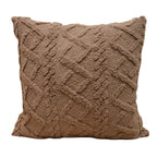 Throw Pillow Cover Plush Sherpa Geometric Tufting Hidden Zipper