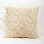 Throw Pillow Cover Plush Sherpa Geometric Tufting Hidden Zipper