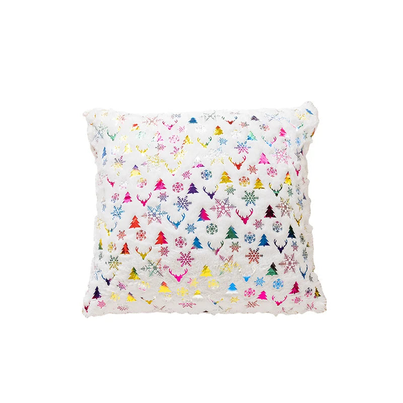 Throw Pillow Cover Plush Velvet Gold Foil Hidden Zipper