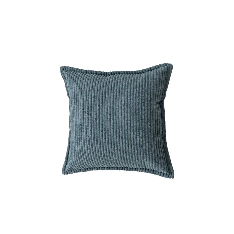 Throw Pillow Cover Ribbed Corduroy Hidden Zipper Machine Washable