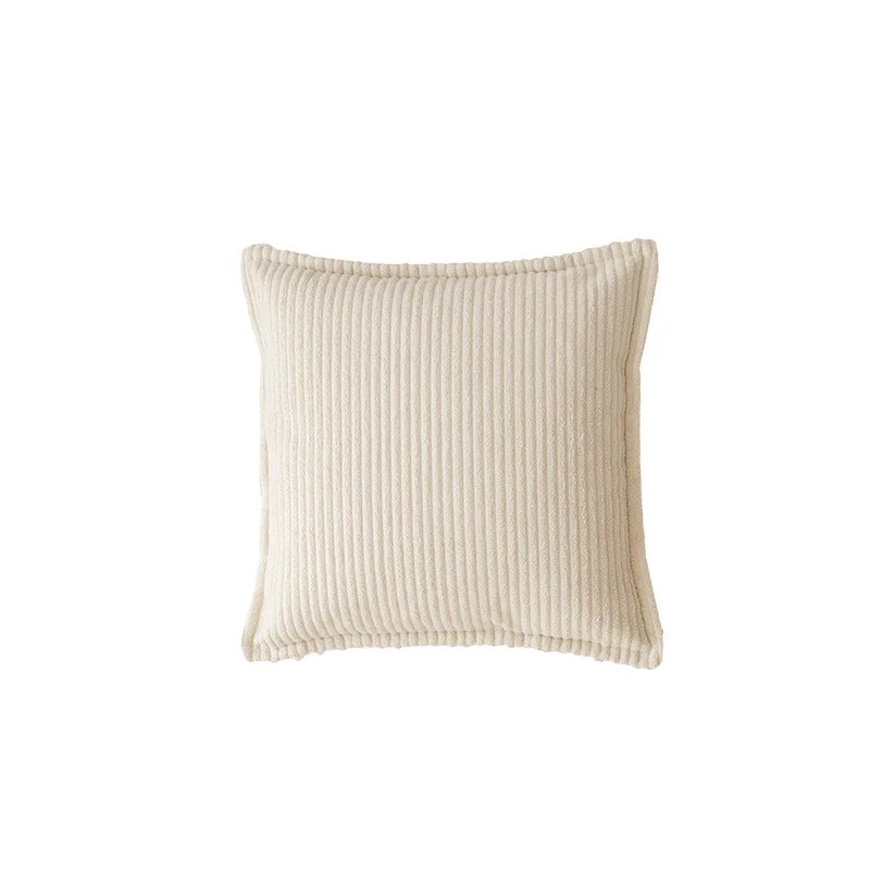 Throw Pillow Cover Ribbed Corduroy Hidden Zipper Machine Washable
