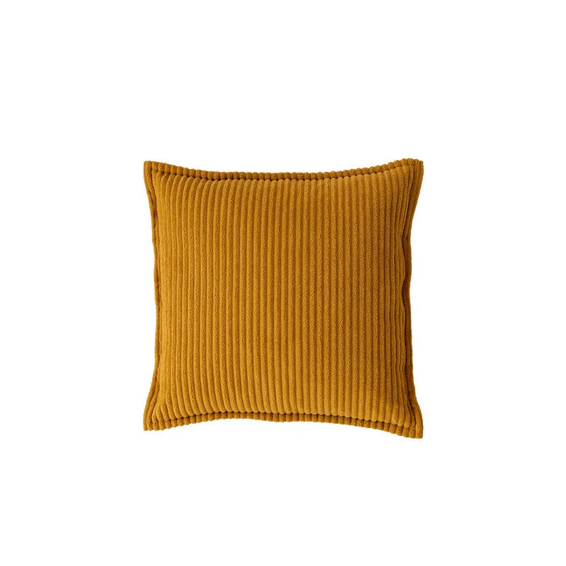 Throw Pillow Cover Ribbed Corduroy Hidden Zipper Machine Washable