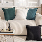 Throw Pillow Cover Ribbed Corduroy Hidden Zipper Machine Washable