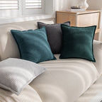 Throw Pillow Cover Ribbed Corduroy Hidden Zipper Machine Washable