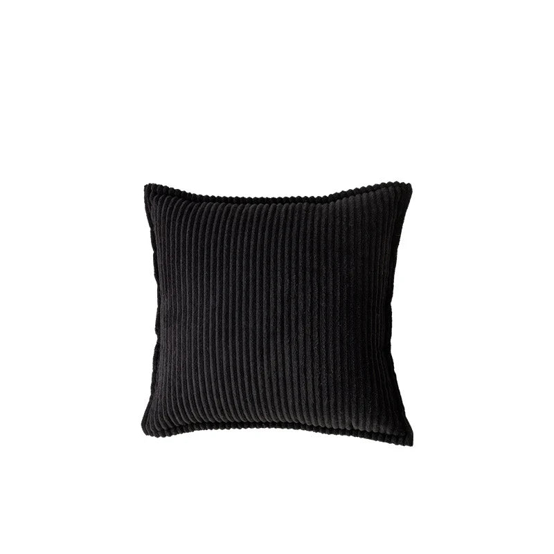 Throw Pillow Cover Ribbed Corduroy Hidden Zipper Machine Washable