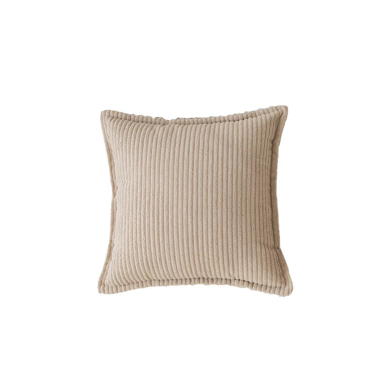Throw Pillow Cover Ribbed Corduroy Hidden Zipper Machine Washable
