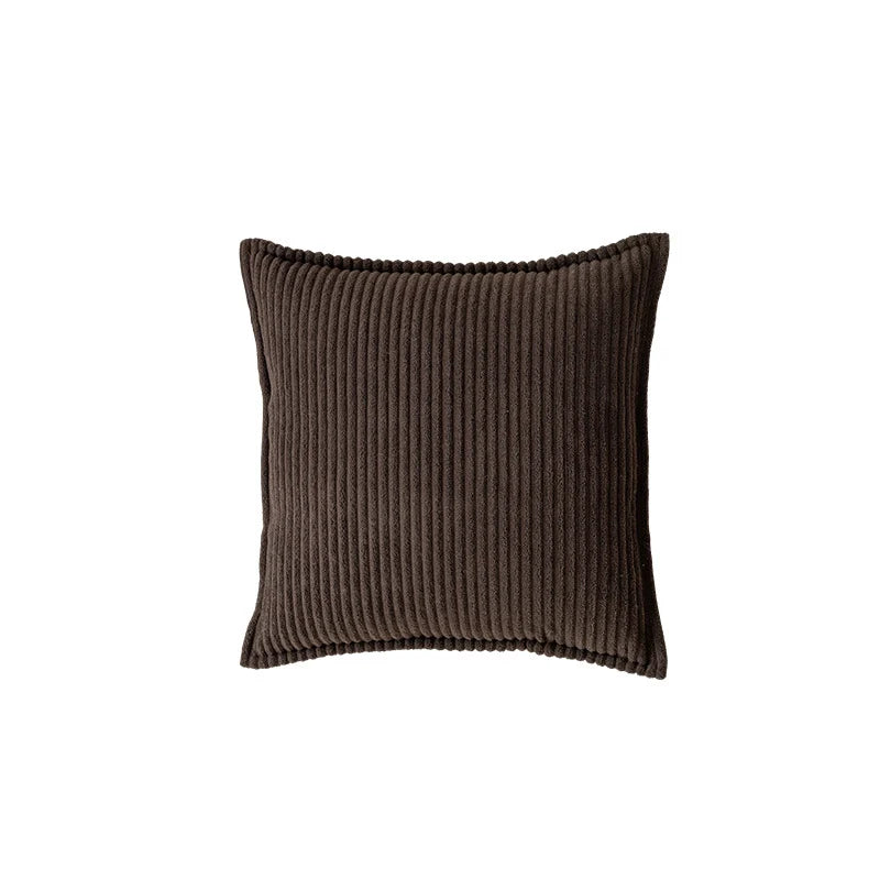 Throw Pillow Cover Ribbed Corduroy Hidden Zipper Machine Washable