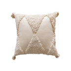 Throw Pillow Cover Textured Moroccan Diamond Cotton Blend & Tassels